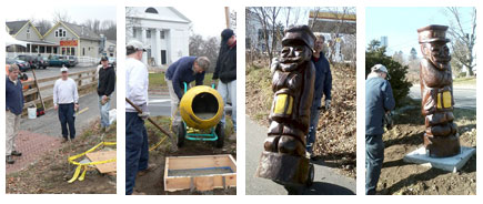Station Master Sculpture Installation on Bruce Freeman Rail Trail